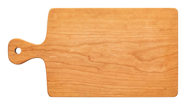istock Handmade cherry wood chopping board. cutting board isolated on white background 2194825887