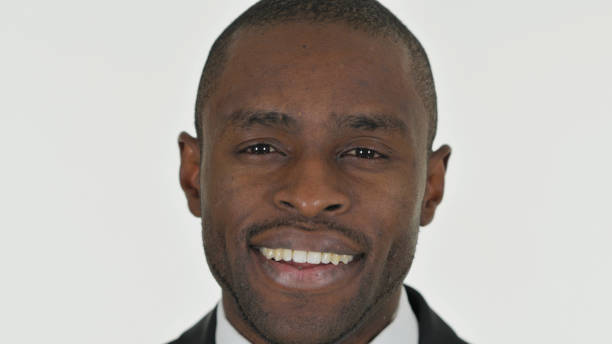 istock Close up of Smiling African Man Face on White Background 2194826150