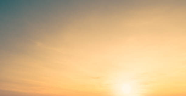 istock Sunset sky on twilight in the evening with orange gold sunlight cloud nature sky backgrounds, Horizon golden hour sunrise, dusk 2194826865