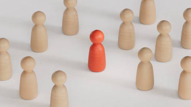 istock Standing out from the crowd. Success, Individuality, uniqueness, leadership.Leadership with business success concept.3D rendering on white background. 2194829919