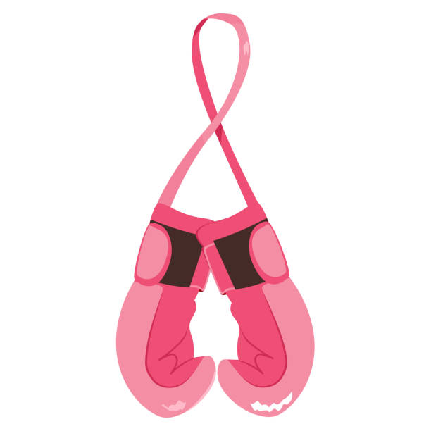 istock Boxing Gloves With Pink Ribbon Breast Cancer Vector Illustration 2194834700