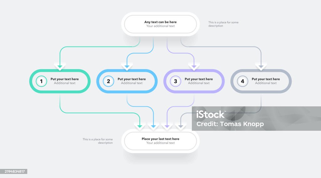 Options Flow Table Process Flow Diagram Divided Into Four Options Stock Illustration ...
