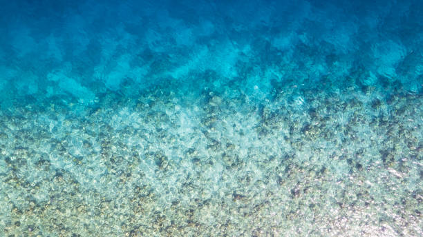 istock Top view of the turquoise gradient water color 2194845675