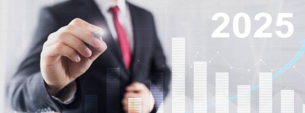 istock Financial background, economic growth 2025. Abstract background. Mixed Media 2194845919