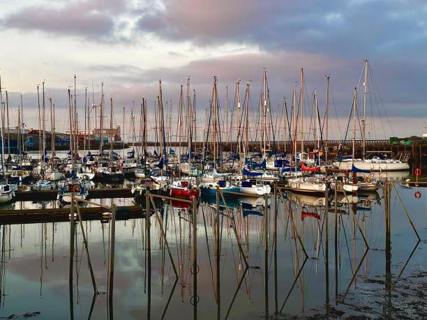 Sunset colours over Blyth marina in Northumberland