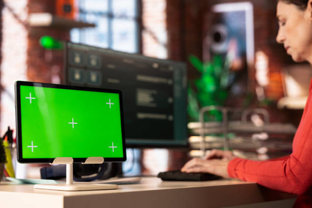 istock Female freelancer interacting with an AI chatbot next to isolated copy space 2194847686
