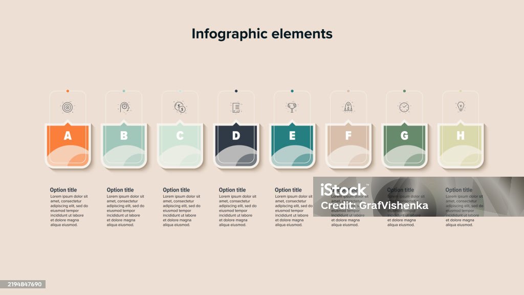 Ilustración de Business Process Chart Infographics With 8 Step Squares ...