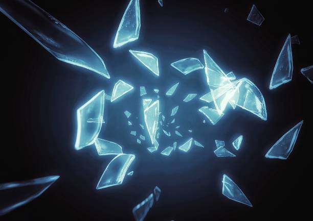 istock 3d illustration of broken blue glass shards scattering 2194850025
