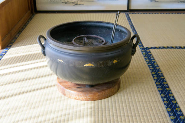 istock A round brazier placed in a Japanese-style room 2194855759