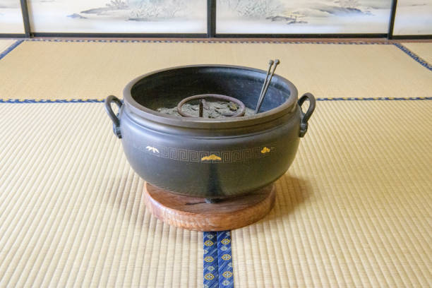 istock A round brazier placed in a Japanese-style room 2194855814