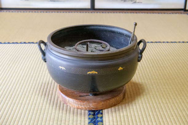 istock A round brazier placed in a Japanese-style room 2194855875