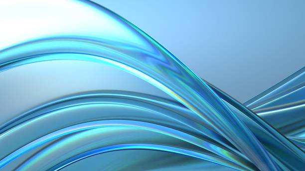 istock An abstract background created with delicate modern art featuring a blue curve made of transparent and clear glass plates, elegant and modern in 3D rendering. 2194858062