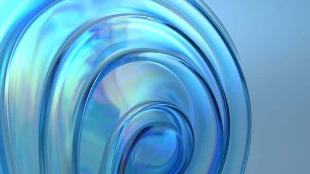 istock An abstract background featuring a modern and elegant 3D rendering of a blue curve on a transparent and clear glass plate. 2194858235