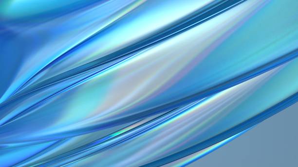 istock An abstract background featuring elegant and modern 3D rendering of delicate curves in a blue contemporary art style, with a transparent and clear glass plate. 2194860660