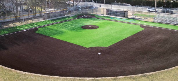 istock New Artificial Baseball Field Viewed From Above Showcasing Vibrant Turf and Well-Defined Layout 2194863655
