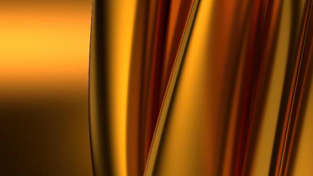 istock An abstract background featuring a metallic gold twisted gentle curve, depicted in a modern art style with elegant and modern 3D rendering. 2194865691