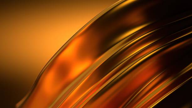 istock An elegant and modern 3D rendering of an abstract background featuring a metallic gold twisted gentle curve that exudes a sense of luxury. 2194866563