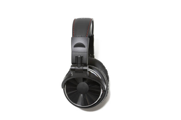 Black headphones, isolated on white background. DJ, over-ear, closed-ear, smartphone, television, PC, laptop.