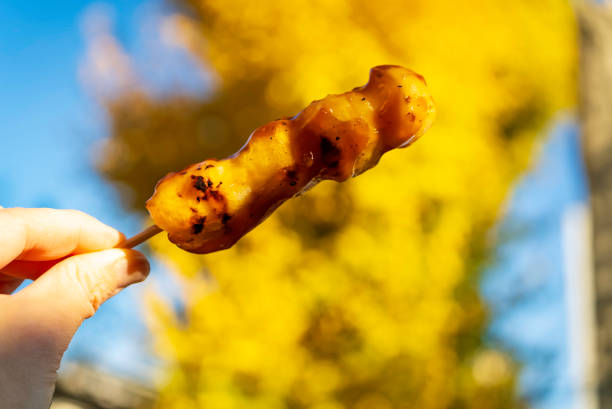 istock Gingko with autumn leaves and mitarashi dango 2194867141
