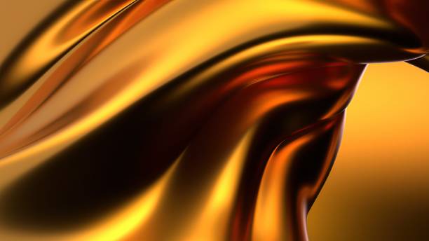 istock An abstract background featuring a metallic gold twisted gentle curve that represents modern delicacy, elegantly and modernly rendered in 3D. 2194867906