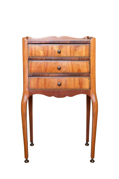 istock Vintage wooden side table with drawers isolated 2194867931