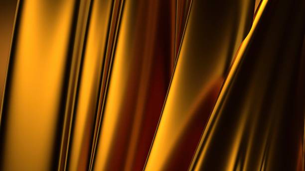 istock An elegant and modern 3D rendering of an abstract background featuring a metallic gold twisted gentle curve, exuding a sense of luxury and contemporary art. 2194868875