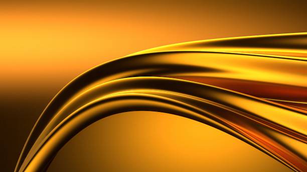 istock An abstract background featuring a metallic gold twisted gentle curve, with a modern artistic touch, elegant and modern 3D rendering. 2194872769