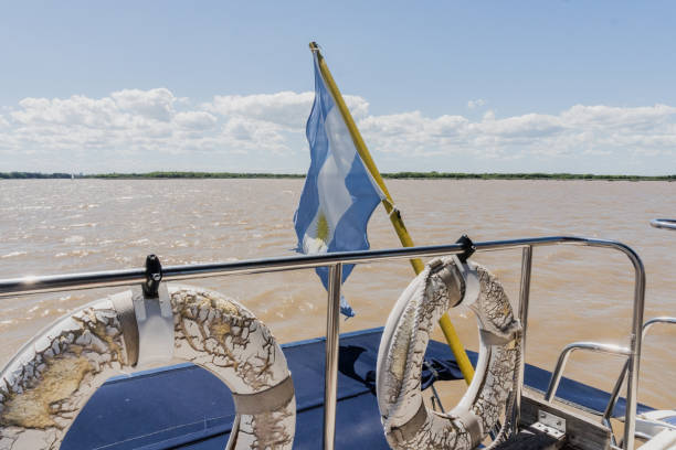 Argentine flag on a sailboat