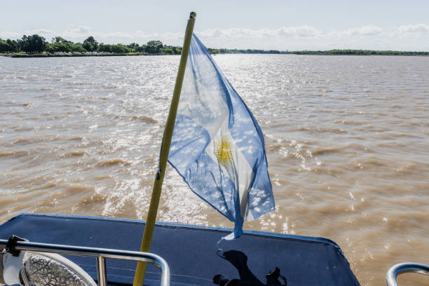 Argentine flag on a sailboat