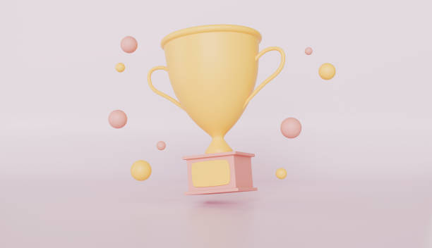 istock Trophy cup icon floating, champion 1st winner concept 2194873541