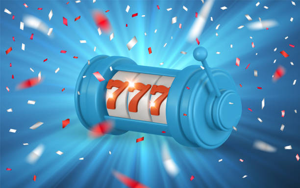 istock Realistic 3d casino game concept. Slot machine with confetti. Gambling concept. Vector illustration 2194873785
