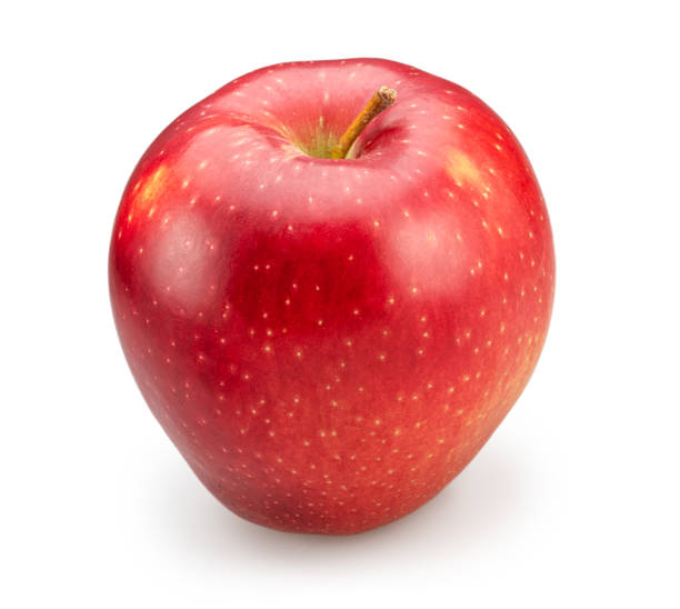 istock Ripe red apple with yellow spots on white background. File contains clipping path. 2194875785