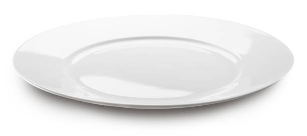 istock Empty white serving plate or food plate on white background. File contains clipping path. 2194876182