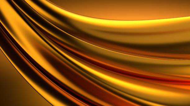 istock An elegant and modern 3D rendering of an abstract background featuring a metallic gold twisted gentle curve, showcasing the beauty of contemporary curves. 2194879381