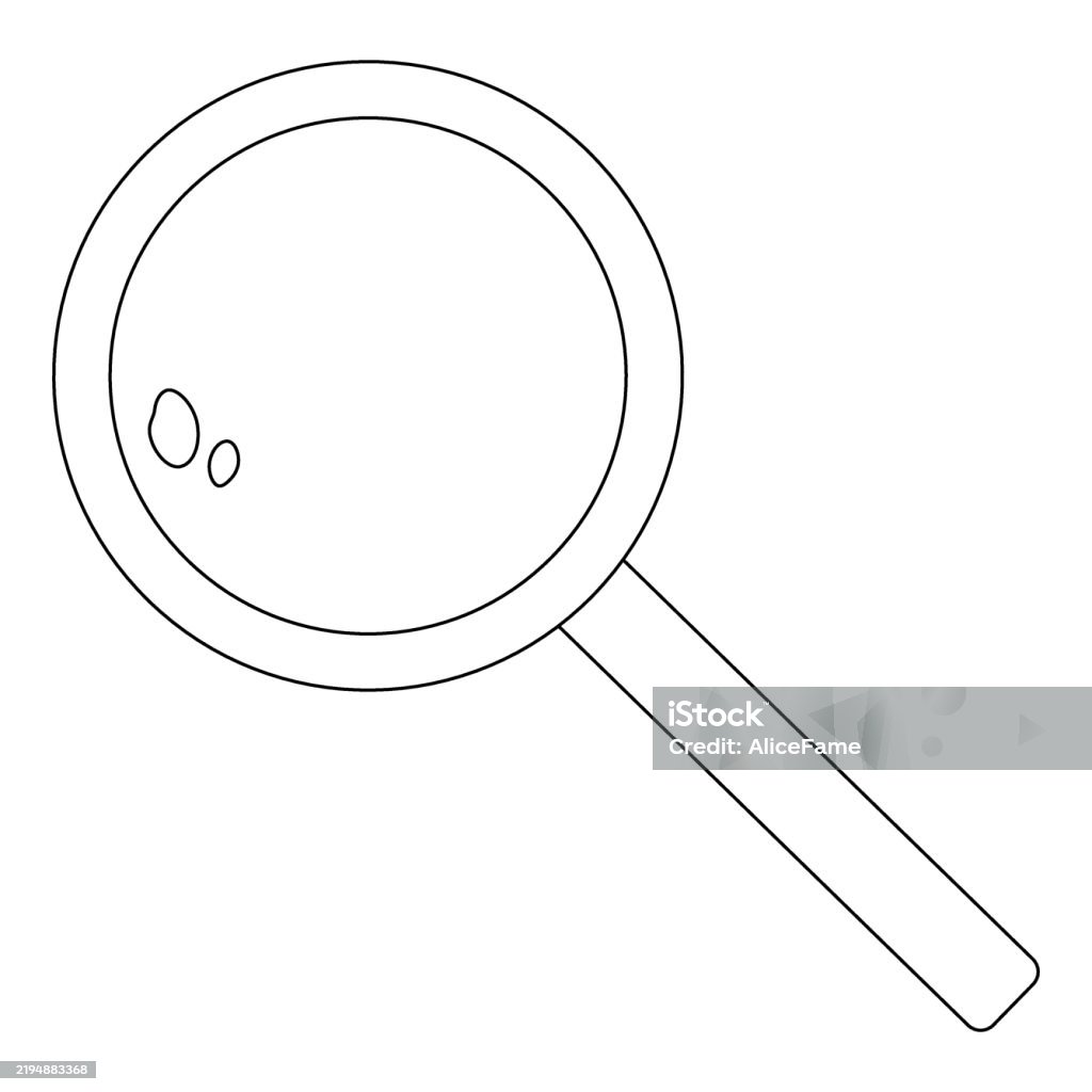 Magnifying Coloring Pages Magnifying Glass Coloring Page Back To School Fun Stock Illustration ...