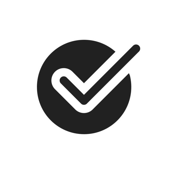stockillustraties, clipart, cartoons en iconen met checkmark icon a silhouette representing an approved symbol and affirmative action - striemen van mondmasker