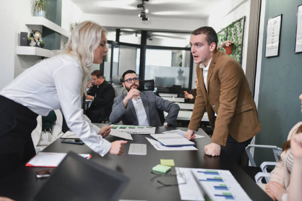 istock Business Opponents Disagreeing on Meeting Starting Heated Argument 2194889075