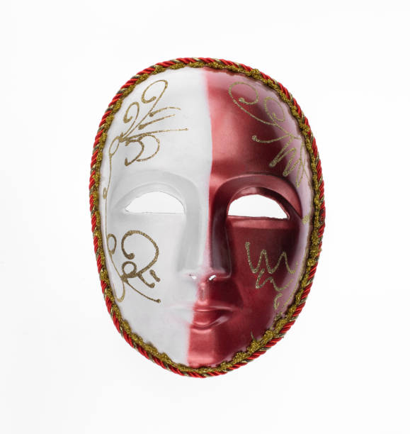 istock red white masquerade venetian mask isolated on white background 2194889675