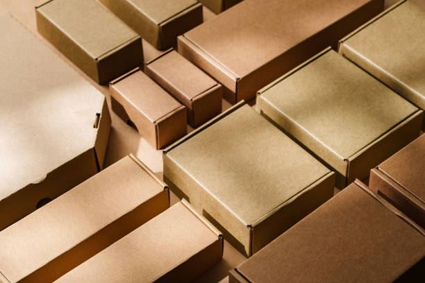 istock Multiple cardboard boxes arranged on a surface for packaging and shipping in a warehouse setting 2194892991