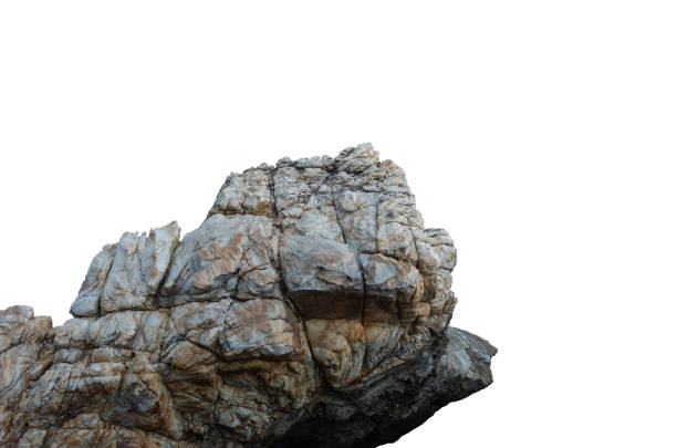 istock A sunlit rock cliff isolated against a white background. 2194893304