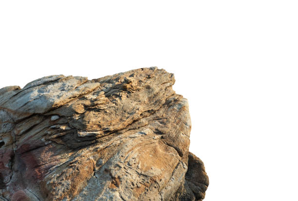 istock A sunlit rock cliff isolated against a white background. 2194893312