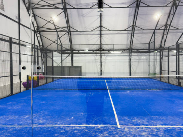 istock Paddle tennis blue court without people 2194894391