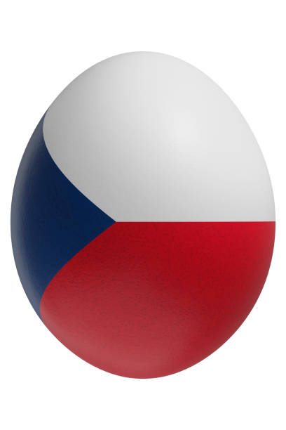 Czech Koruna coins with the Czech Republic flag as background