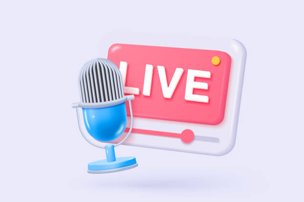 istock 3D live stream icon on social media browser, emotion in cinema frame. Social media playing video promote the idea of passive revenue generation. 3D live entertainment icon vector render illustration 2194895532
