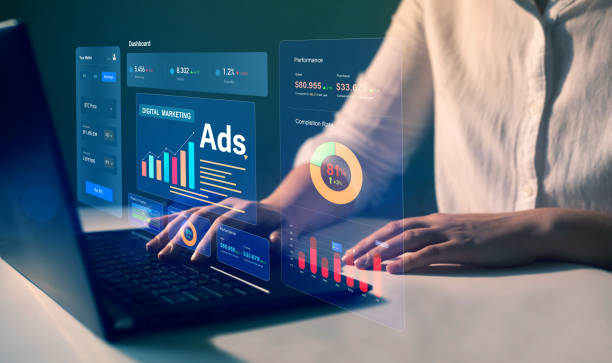 istock Online advertising ,digital marketing and ad on internet to targeted customers. Ads dashboard screen digital.Digital marketing concept 2194899357