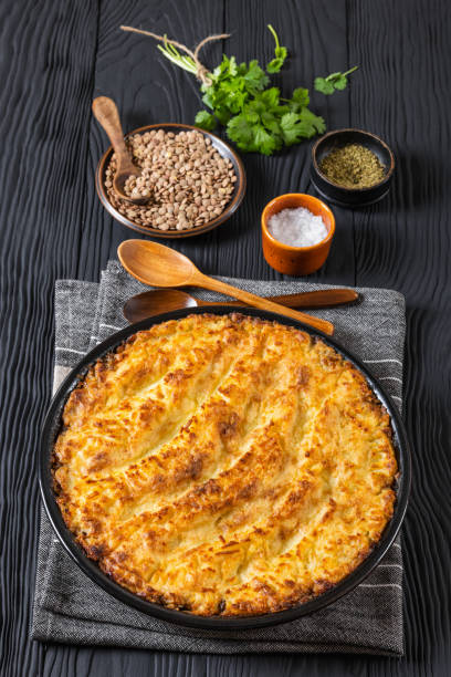 istock vegan shepherds pie of lentils with mashed potato 2194899908