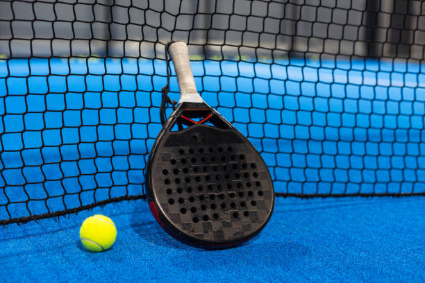 istock Paddle tennis objects and court. 2194900140