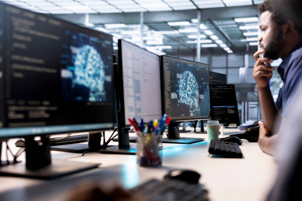istock Machine learning specialist in AI server farm establishment repairing equipment 2194900277
