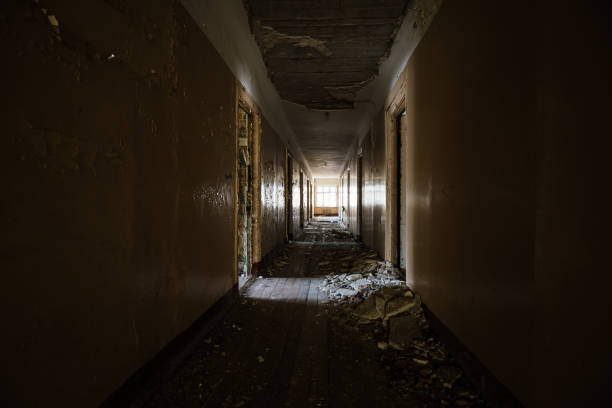 Corridor of abandoned apartment building