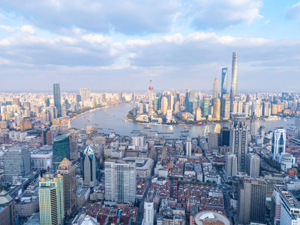 istock Aerial view of shanghai skyline 2194901121